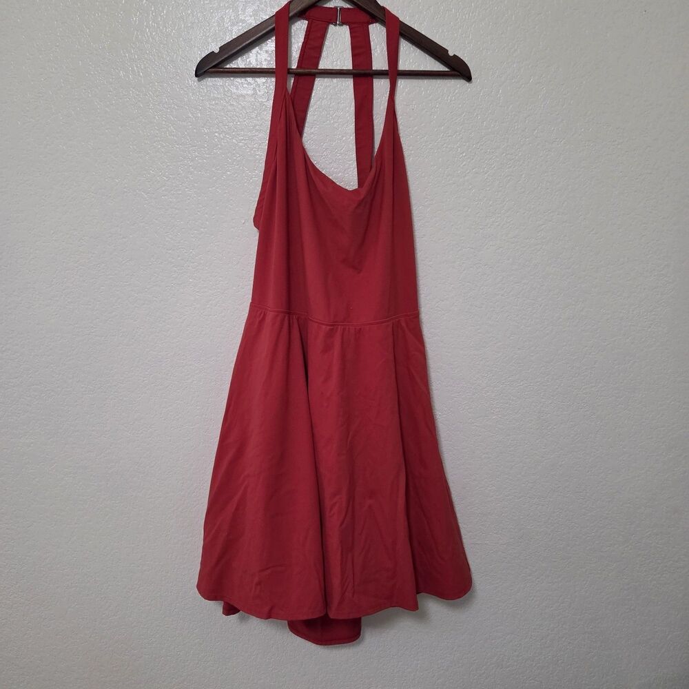 Halara Airy Backless Twisted Cool Touch Dance Active Dress Easy Peezy Red 3X